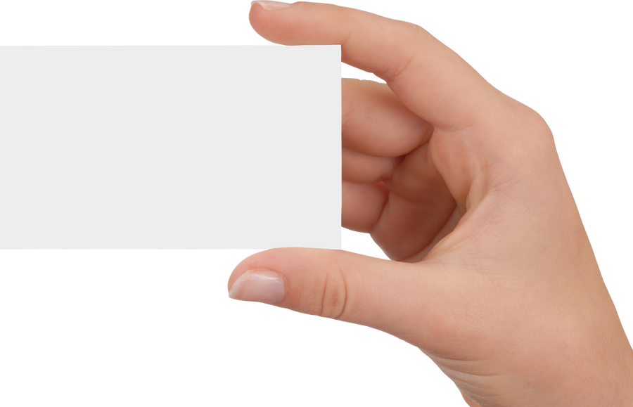 Hand with Blank Business Card